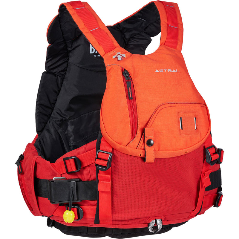 Astral Indus Lifejacket (PFD) in Red/Orange angle