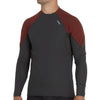 NRS Men's HydroSkin 0.5 Long Sleeve Shirt in Graphite/Brick model frontcrop