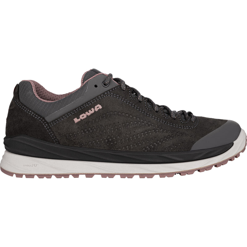 Lowa Women's Malta GTX Lo Hiking Shoes in Anthracite/Rose right side