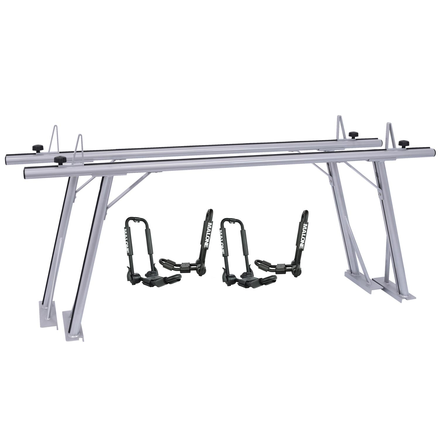 Malone TradeSport Truck Bed Rack with Foldaway J Carriers angle