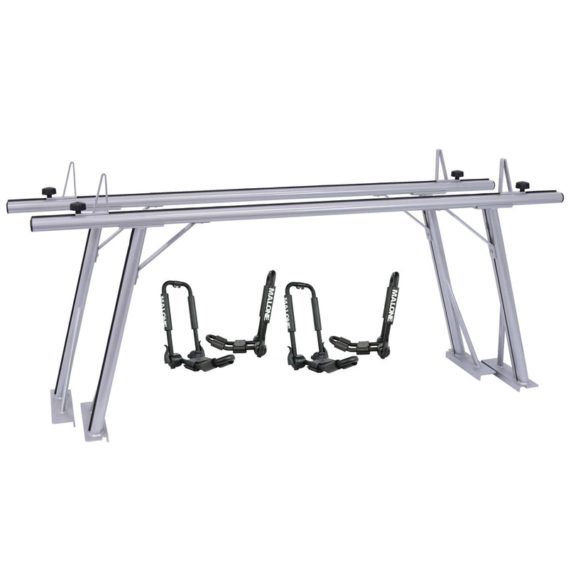 Malone TradeSport Truck Bed Rack with Foldaway J Carriers angle