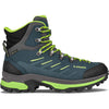 Lowa Men's Randir GTX Mid Backpacking Boots in Blue/Lime side view