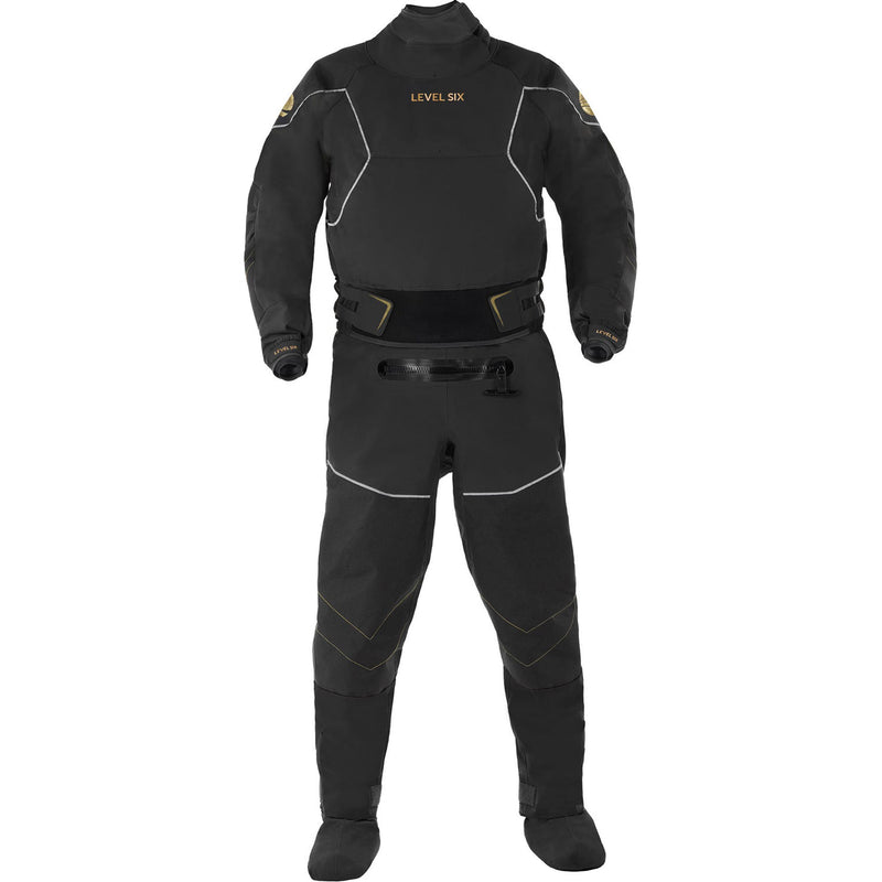 Level Six Emperor Black Out Dry Suit in Black front