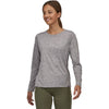 Patagonia Women's Capilene Cool Daily Long Sleeve Shirt in Feather Grey model front