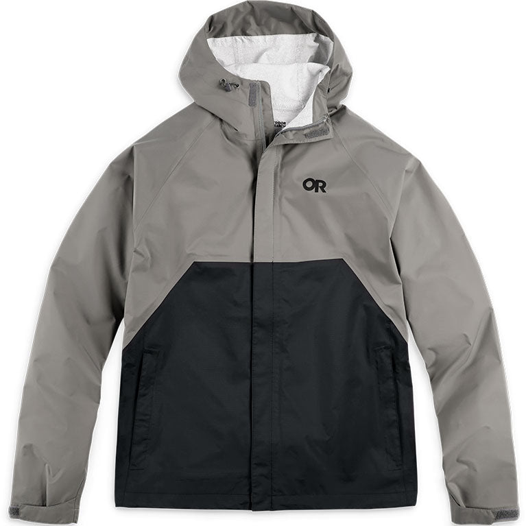Outdoor Research Men's Apollo Rain Jacket in Black/Pewter front