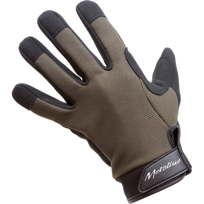 Metolius Talon Full Finger Belay Gloves in Black/Olive back