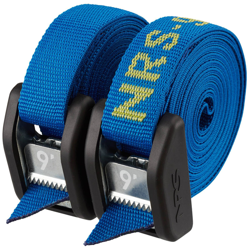 NRS Buckle Bumper Tie Down Strap 2 Pack in Iconic Blue 9ft