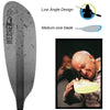 Werner Camano Hooked Fiberglass Fishing Kayak Paddle blade offset