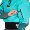 NRS Women's Navigator GORE-TEX Pro Semi-Dry Suit in Aqua model pocket