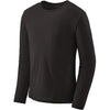 Patagonia Men's Capilene Cool Lightweight Long Sleeve Shirt in Black angle