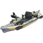 Advanced Elements StraitEdge Angler Pro Inflatable Kayak in Sage/Gray decked out