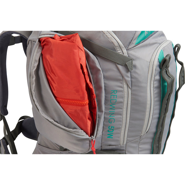 Kelty Women's Redwing 50 Backpack in Asphalt/Blackout side pocket