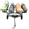 Malone MicroSport 4-Boat FoldAway-J Kayak Trailer Package with boats loaded front view