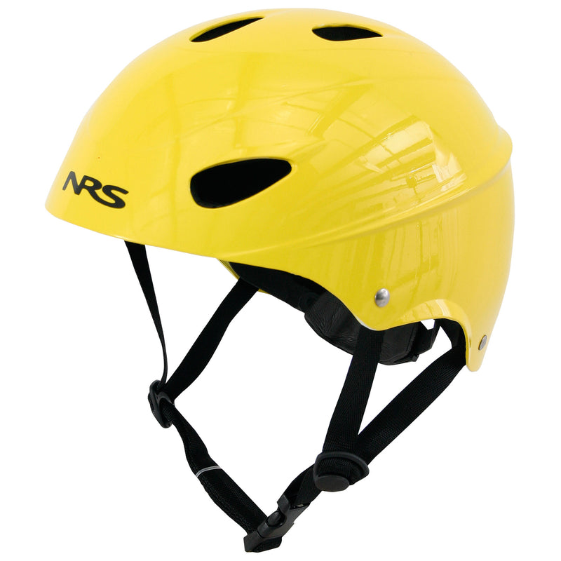 NRS Havoc Livery Kayak Helmet in Yellow angle