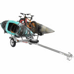 Malone MicroSport 2-Kayak 2-Bike Trailer Package loaded with boats and bikes