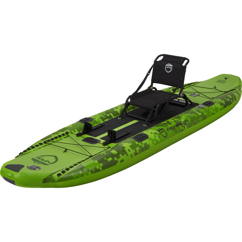 NRS Kuda 12.6 Inflatable Fishing Sit-On-Top Kayak in Lime angle