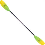 Werner Camano 4-Piece Fiberglass Straight Shaft Kayak Paddle in Gradient Citrus angle