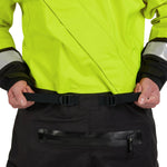 NRS Extreme SAR Dry Suit in Safety Yellow waist adjustments