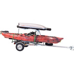Malone MicroSport LowBed 2-Boat Bunk-Style Kayak Trailer with 2nd Tier with kayak loaded side