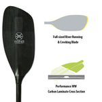 Werner Powerhouse Carbon Straight Shaft Whitewater Kayak Paddle detail