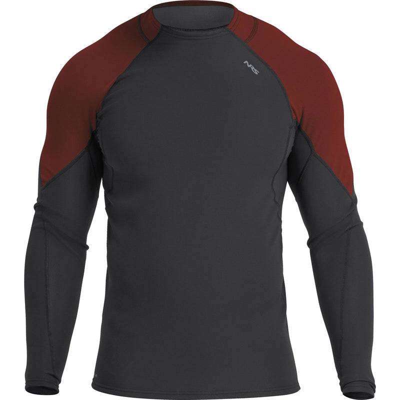 NRS Men's HydroSkin 0.5 Long Sleeve Shirt in Graphite/Brick front