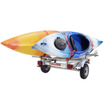 Malone EcoLight 2-Boat J-Rack Kayak Trailer Package with kayak loaded back