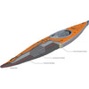 Advanced Elements AirFusion Evo Inflatable Kayak in Orange/Gray hatch detail