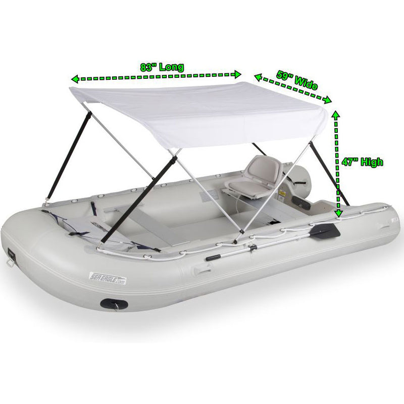 Sea Eagle 14' Sport Runabout Inflatable Boat, Drop Stitch Swivel Seat & Canopy Package