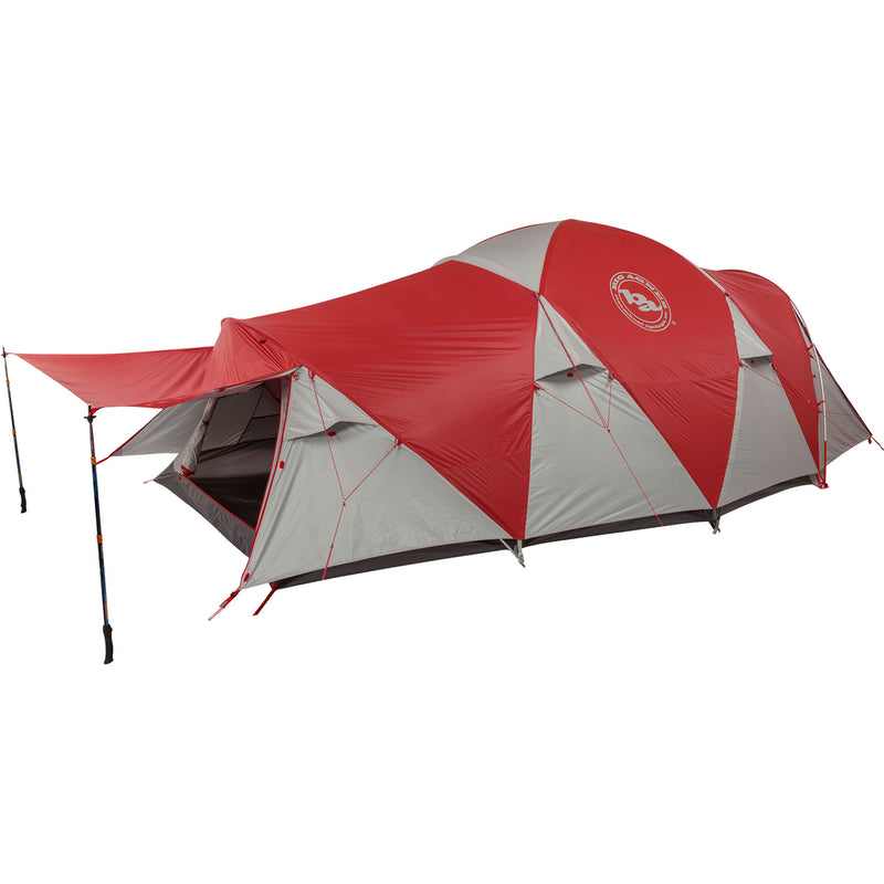 Big Agnes Mad House 6 Person Mountaineering Tent in Red/Gray awning mode