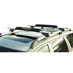 Malone Aero Bar Roof Rack Pads installed on a car