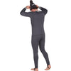 NRS Men's Expedition Weight Union Suit in Dark Shadow model back