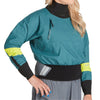 NRS Women's Stratos Semi-Dry Paddling Jacket in Mediterranea model frontcrop