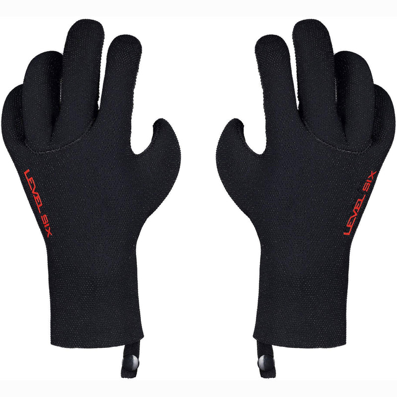 Level Six Proton 2 mm Neoprene Paddling Gloves in Black pair