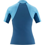 NRS Women's HydroSkin 0.5 Short Sleeve Shirt in Poseidon back
