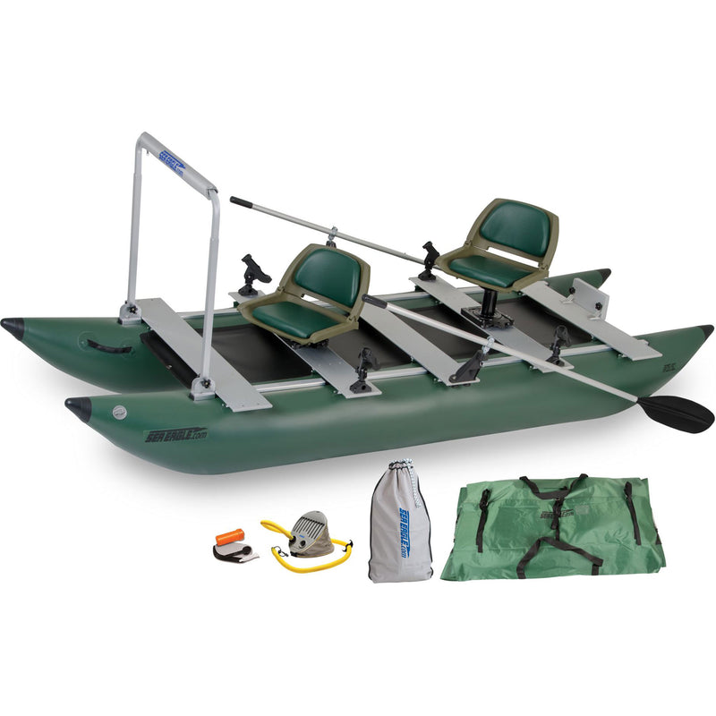 Sea Eagle FoldCat Pro Angler Guide Inflatable Fishing Boat Package