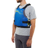 NRS Vapor Kayak Lifejacket (PFD) in Blue model angle