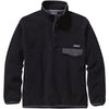 Patagonia Men's Synchilla Snap-T Pullover Top in Black/Forge Grey front