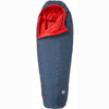 Big Agnes Anvil Horn 0 Degree Down Sleeping Bag in Blue/Red open