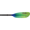 Werner Camano Hooked Adjustable Fiberglass Kayak Fishing Paddle in Catch Lime Drift side