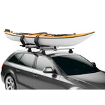Thule Hullavator Pro Kayak Roof Rack with a kayak loaded on top