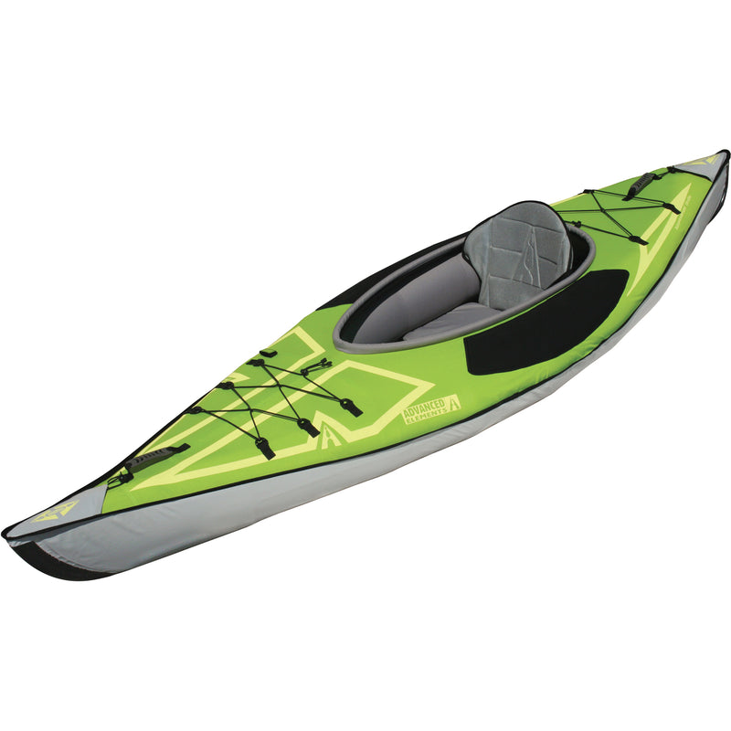 Advanced Elements AdvancedFrame Ultralite Inflatable Kayak in Lime/Gray angle