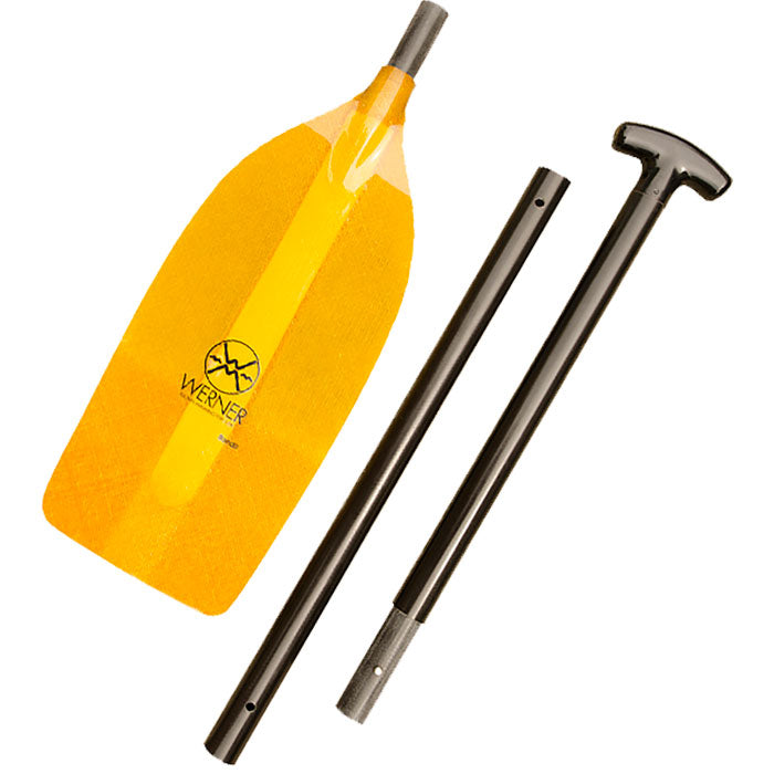 Werner Bandit 3-Piece Travel Fiberglass Canoe Paddle in Amber Pieces