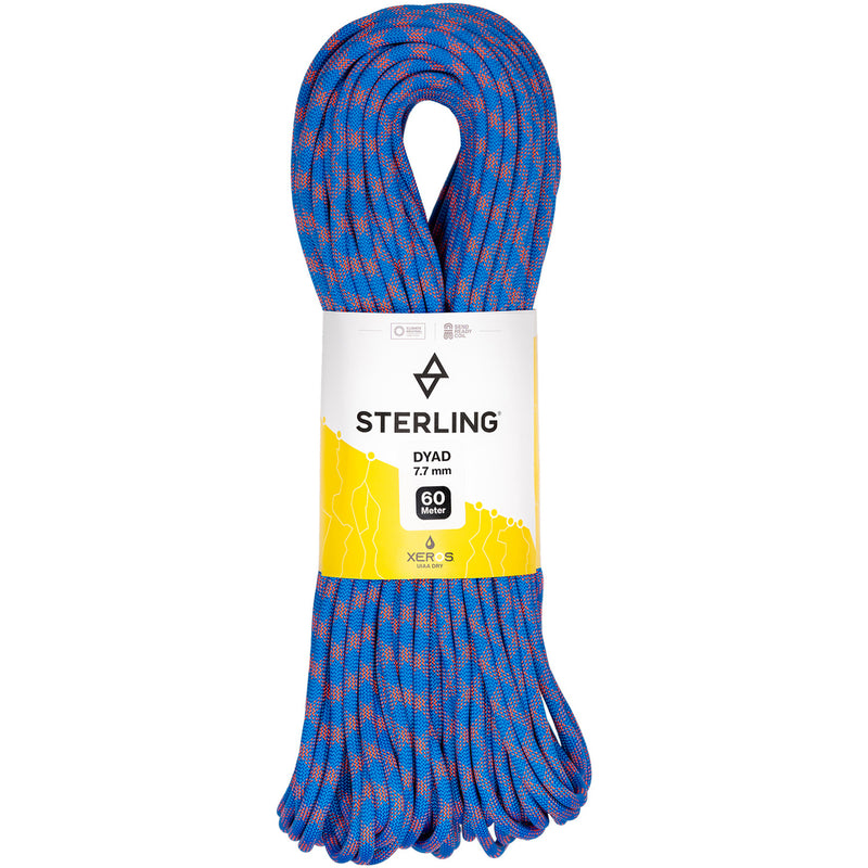 Sterling Rope Dyad 7.7 XEROS Climbing Rope in Blue