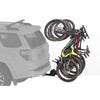 Yakima HangOver 4 Bike Hitch Rack with bikes mounted on an SUV