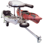 Malone MicroSport LowBed 2-Boat MegaWing Kayak Trailer Package with 2nd Tier with kayak loaded front