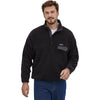 Patagonia Men's Synchilla Snap-T Pullover Top in Black/Forge Grey model view front