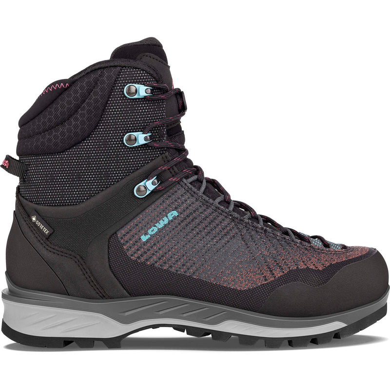 Lowa Women's Mangart GTX Mid Mountaineering Boots in Anthracite/Arctic side