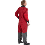 NRS Men's Explorer Semi-Dry Suit in Red model back