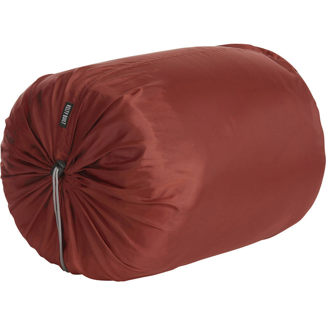 Kelty Mistral 0 Degree Synthetic Sleeping Bag in Red Ochre packed