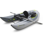 Outcast OSG Stealth Pro Frameless Pontoon Boat in Gray/Lime angle